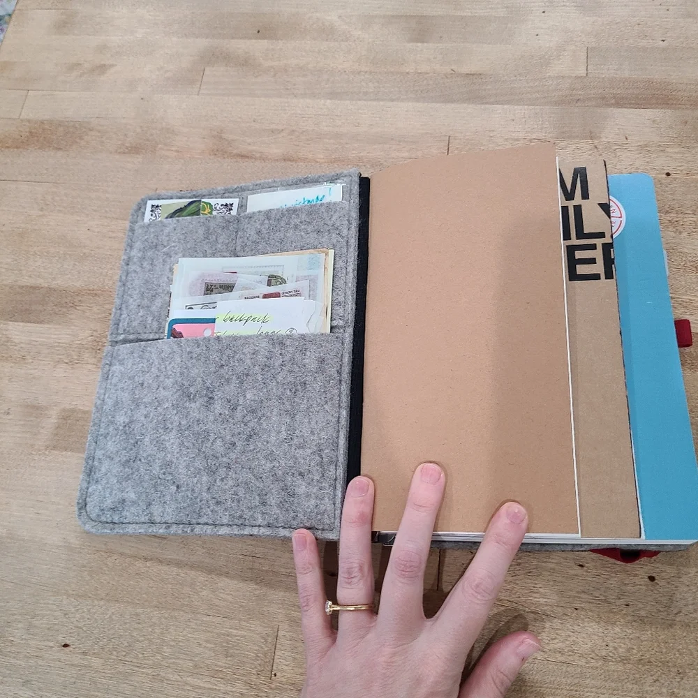 Roterfaden M A5 Travelers Notebook Leather Cover Taschenbegleiter - Picture 8 of 15